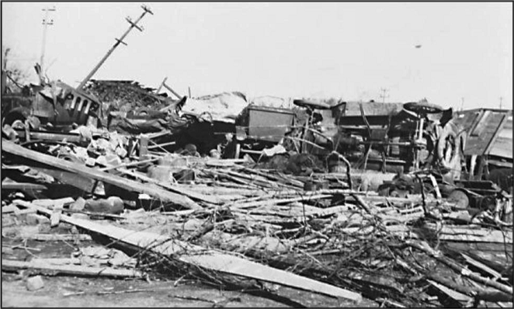 Train boxcars tossed around like toys in Gorham, Illinois