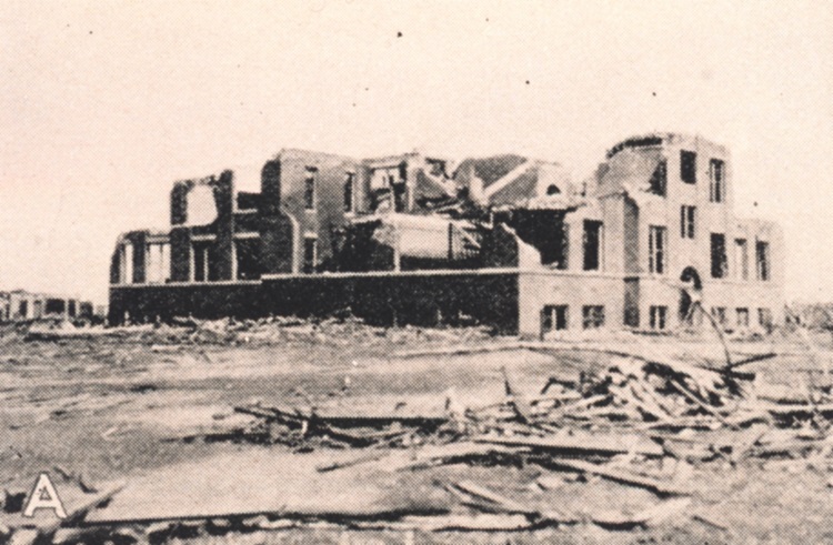 Damage to Longfellow School in Murphysboro, Illinois