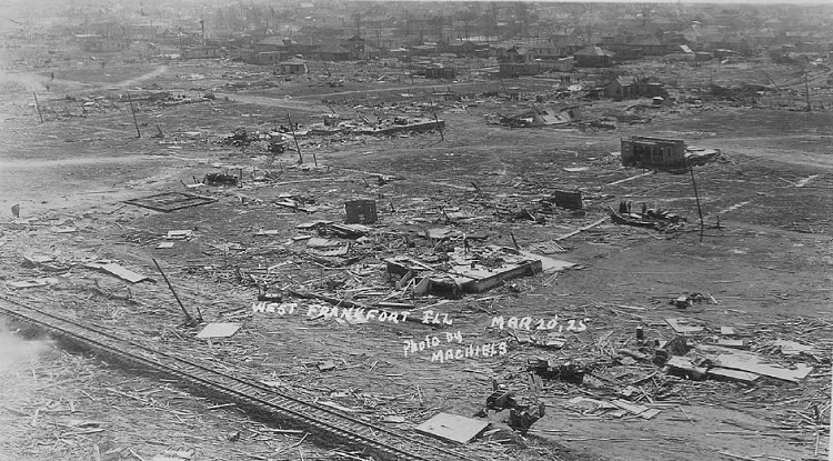 Damage to West Frankfort, Illinois