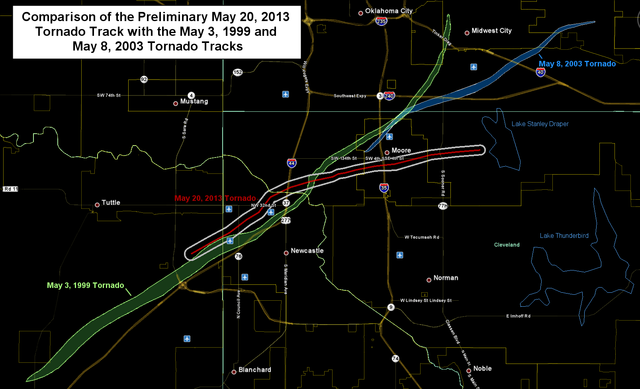 2013 Moore tornado path